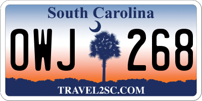 SC license plate OWJ268