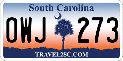 SC license plate OWJ273
