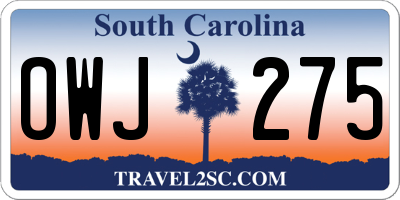SC license plate OWJ275