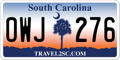 SC license plate OWJ276