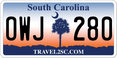 SC license plate OWJ280