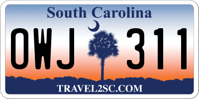 SC license plate OWJ311