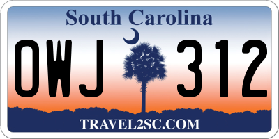 SC license plate OWJ312