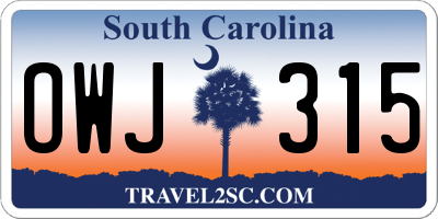 SC license plate OWJ315