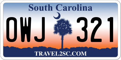 SC license plate OWJ321