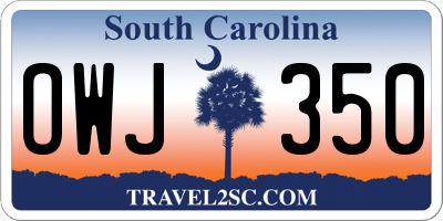 SC license plate OWJ350