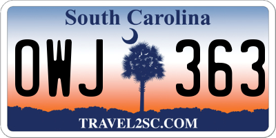 SC license plate OWJ363
