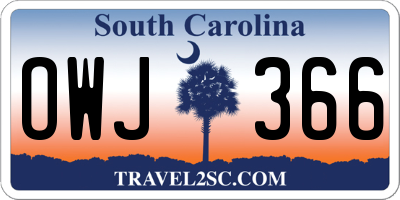 SC license plate OWJ366