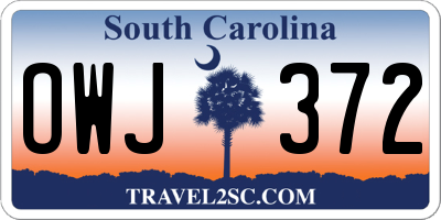 SC license plate OWJ372