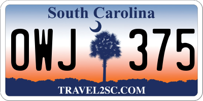 SC license plate OWJ375