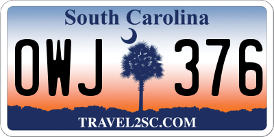 SC license plate OWJ376