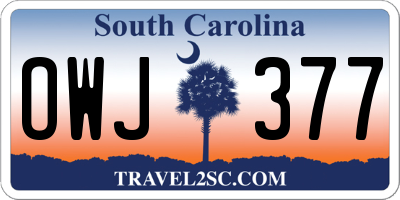 SC license plate OWJ377