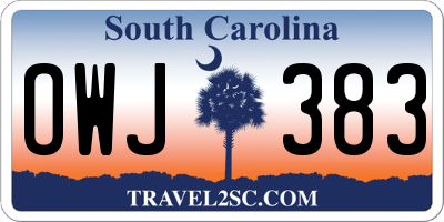 SC license plate OWJ383