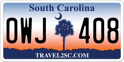 SC license plate OWJ408