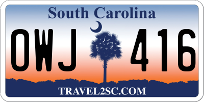 SC license plate OWJ416