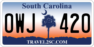 SC license plate OWJ420