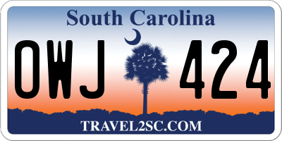 SC license plate OWJ424