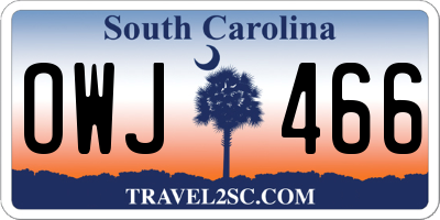SC license plate OWJ466