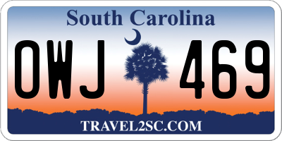 SC license plate OWJ469