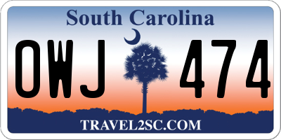 SC license plate OWJ474