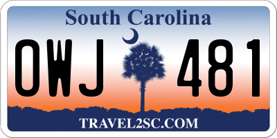 SC license plate OWJ481