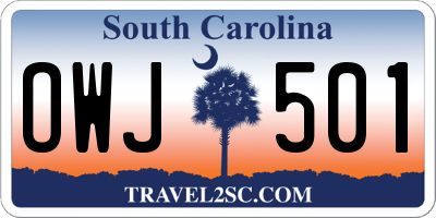 SC license plate OWJ501