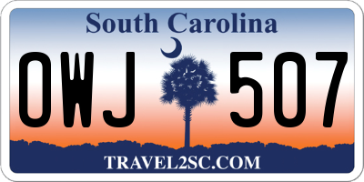 SC license plate OWJ507