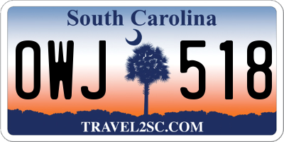 SC license plate OWJ518