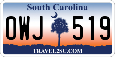 SC license plate OWJ519