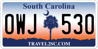 SC license plate OWJ530