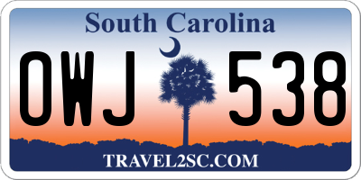 SC license plate OWJ538