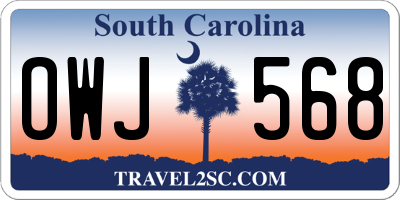SC license plate OWJ568