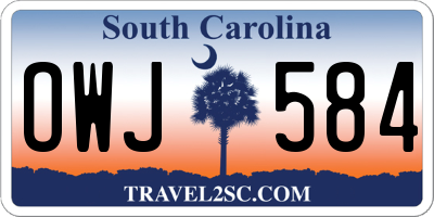SC license plate OWJ584