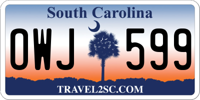 SC license plate OWJ599