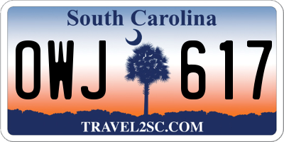 SC license plate OWJ617