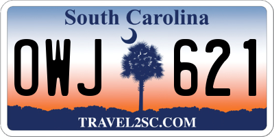 SC license plate OWJ621