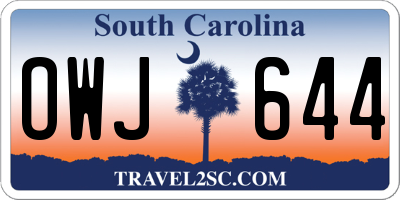 SC license plate OWJ644