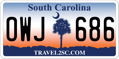 SC license plate OWJ686