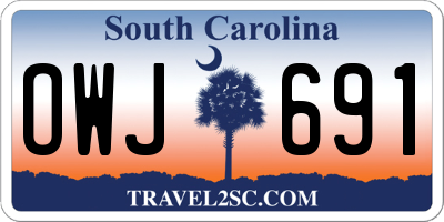 SC license plate OWJ691