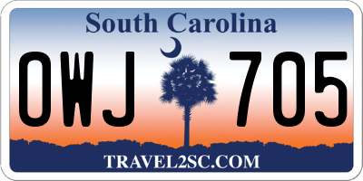 SC license plate OWJ705