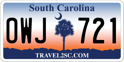 SC license plate OWJ721