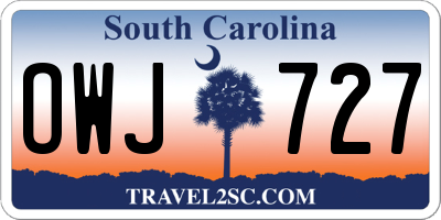 SC license plate OWJ727