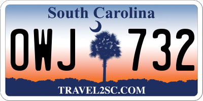 SC license plate OWJ732