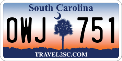 SC license plate OWJ751