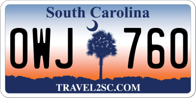 SC license plate OWJ760