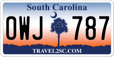 SC license plate OWJ787