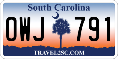 SC license plate OWJ791