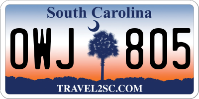 SC license plate OWJ805
