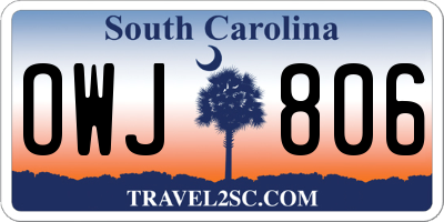 SC license plate OWJ806