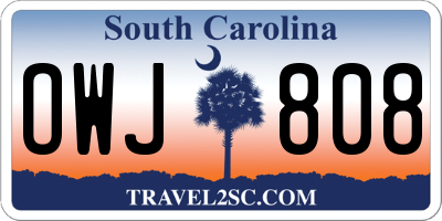 SC license plate OWJ808